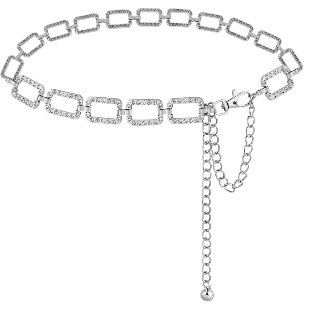 9168 Metal Waist Chain For Women Rhinestone Belt Crystal